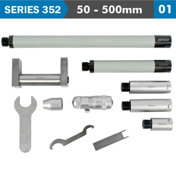 Image of a TUBULAR INSIDE MICROMETER 50-500MM 0.01MM GRAD. EXTENSION RODS: 13, 25
