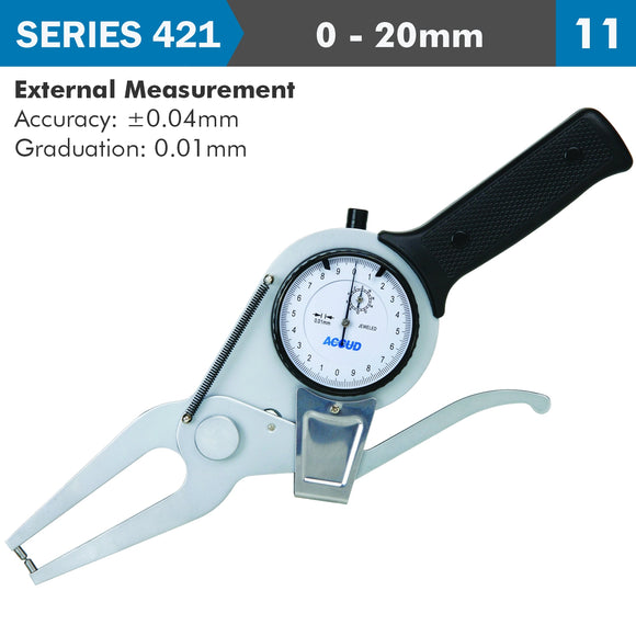 Image of a EXT. DIAL CALIPER GAUGE 20MM 0.04MM ACC. 0.01MM GRAD. JAW LENGTH 60MM