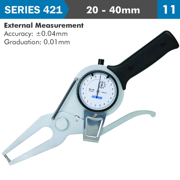 Image of a EXT. DIAL CALIPER GAUGE 20-40MM 0.04MM ACC. 0.01MM GRAD. JAW LENGTH 60