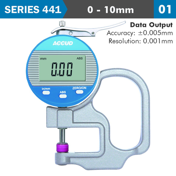 Image of a DIG. THICKNESS GAUGE 10MM 0.005MM ACC. 0.001MM RES. CERAMIC ANVIL