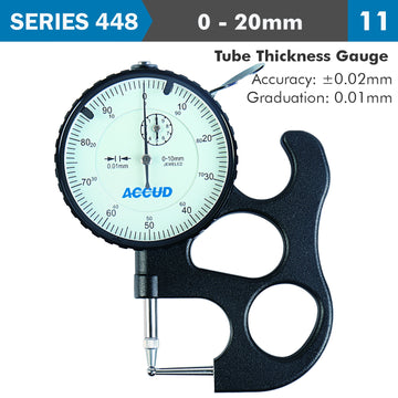 Image of a TUBE THICKNESS GAUGE 10MM 0.02MM ACC. 0.01MM GRAD.