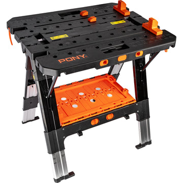 Image of a PONY WORK TABLE AND SAWHORSE WITH 4PC BENCH DOGS