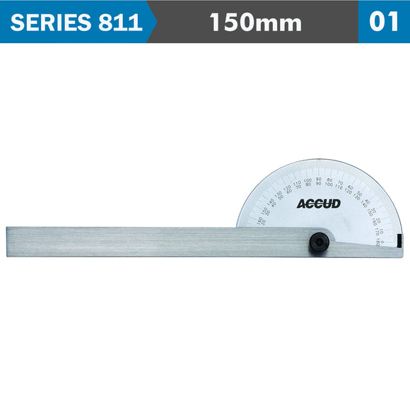 Image of a PROTRACTOR 85X150MM 180 DEG. 0.3 DEG. ACC. 1 DEG GRAD.