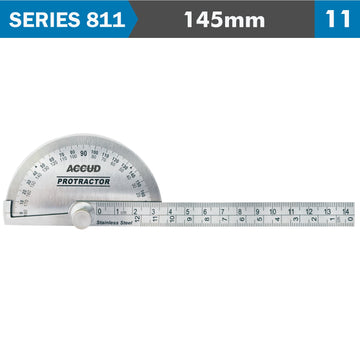 Image of a PROTRACTOR 90MM X 145MM 0-180DEG. RANGE 0.3DEG ACCURACY