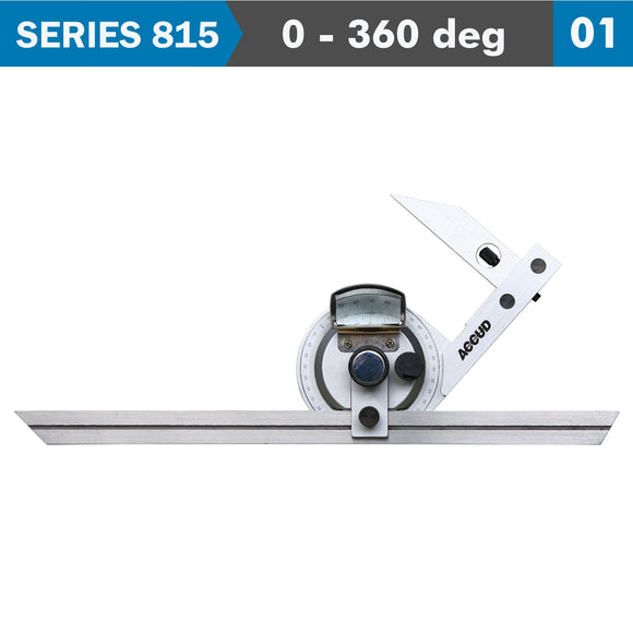 Image of a UNIVERSAL PROTRACTOR 360 DEG. S/STEEL 5' ACC. 5' GRAD.