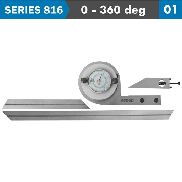 Image of a UNIVERSAL PROTRACTOR 360 DEG. C/STEEL 5' ACC. 5' GRAD.