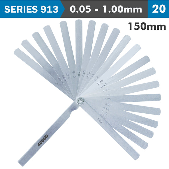 Image of a LONG FEELER GAUGE 150MM 0.05-1.00 20 LEAVES DIN2275