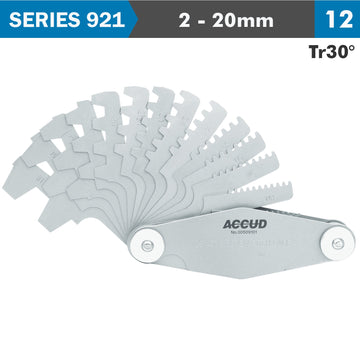 Image of a PITCH GAUGE 2-20MM Tr30 DEG. THREAD 12 LEAVES 0.07MM ACC.