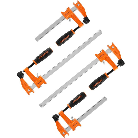 Image of a JORGENSEN MEDIUM DUTY STEEL BAR CLAMP 4PC SET 2 X 150MM & 2 X 305MM