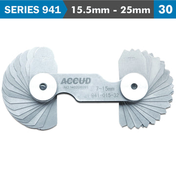 Image of a RADIUS GAUGE 15.5-25MM 48 X 2 LEAVES 0.03MM ACC. CONCAVE & CONVEX SURF