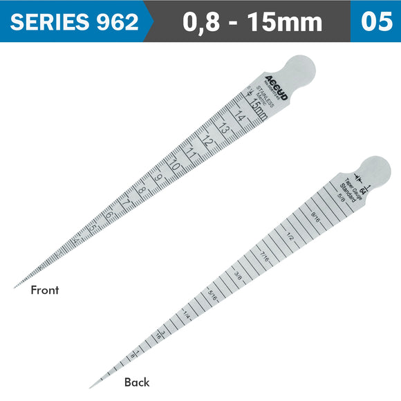 Image of a TAPER GAUGE 0.8-15MM 0.05MM GRAD. 0.05MM ACC. S/STEEL
