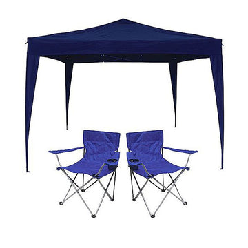 image of Afritrail Gazebo 3 x 3m Chair Combo Blue Only