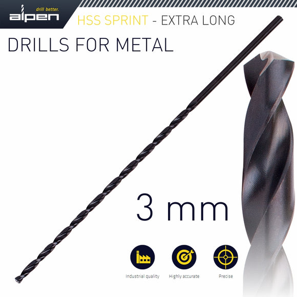 Image of a Alpen HSS Drill Bit 3mm 150X100 Extra Long