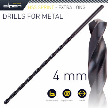 Image of a Alpen HSS Drill Bit 4mm 175 X 120 Extra Long