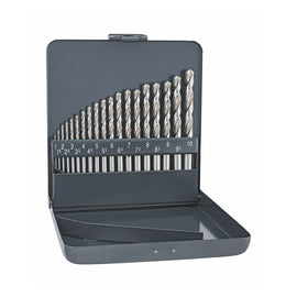 Image of a Alpen Pro Km19 HSS-G 1 -10 X 0.5mm Metal Case 135 Split Pnt Set 19 Pcs