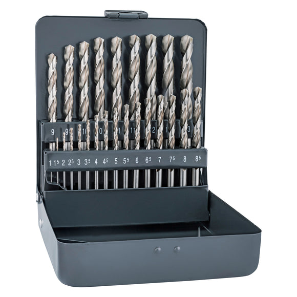 Image of a Alpen Pro Km25 HSS-G 1 -13 X 0.5mm Metal Case 135 Split Pnt Set 25 Pcs