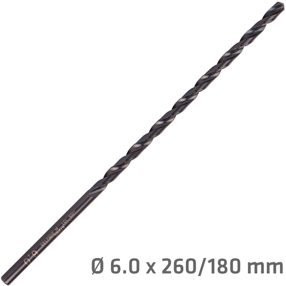 Image of a Alpen HSS Drill Bit 6mm 260 X 180 Extra Long