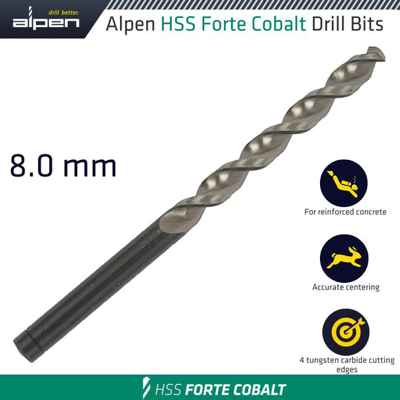 Image of a Alpen HSS Forte Cobalt Drill Bit 8mm
