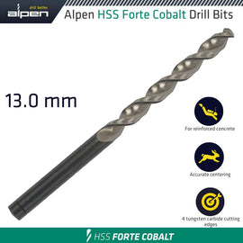Image of a Alpen HSS Forte Cobalt Drill Bit 13mm