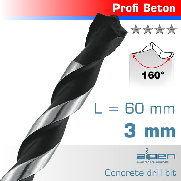 Image of a Alpen Concrete Profi Beton Drill Bit 3mm