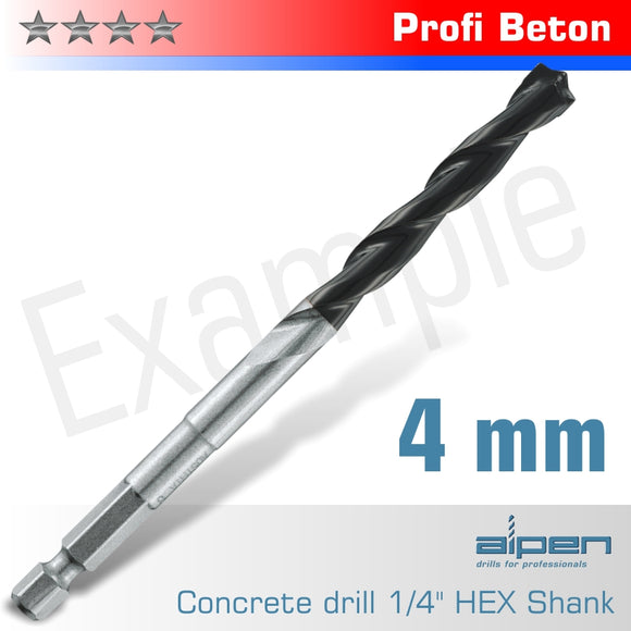 Image of a Alpen Concrete Profi Beton Drill Bit 4mm Hex Shank