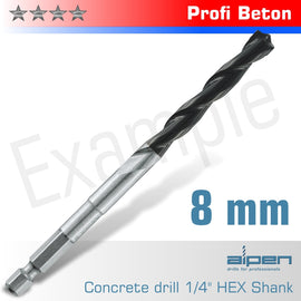 Image of a Alpen Concrete Profi Beton Drill Bit 8mm Hex Shank