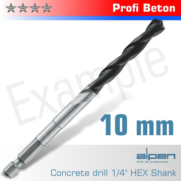 Image of a Alpen Concrete Profi Beton Drill Bit 10mm Hex Shank