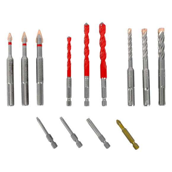 Image of a Alpen Drill-Screwset Kit 13 13 Pcs C Prot,Multi 6-Kant,SDS-Plus Force X4 Bit