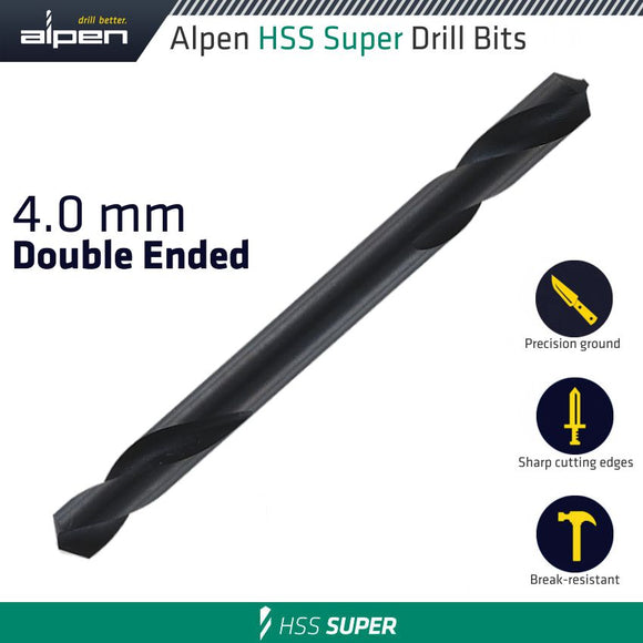 Image of a Alpen HSS Super Drill Bit Double Ended 4.0mm 1/Pack