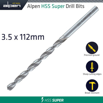 Image of a Alpen HSS Drill Bit Long 3.5 X 112mm Bulk
