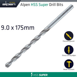 Image of a Alpen HSS Drill Bit Long 9 X 175mm Bulk
