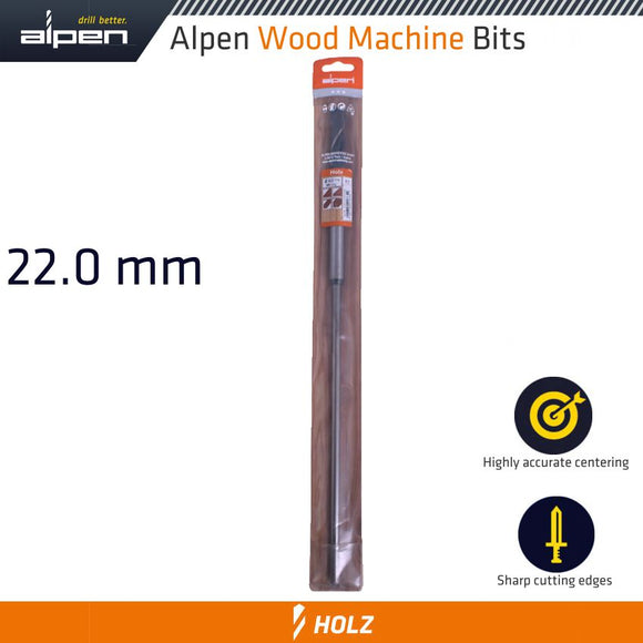 Image of a Alpen Wood Machine Drill Bit 22mm X 400mm