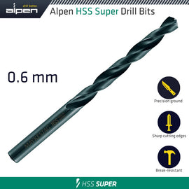 Image of a Alpen HSS Super Drill Bit 0.6mm Bulk