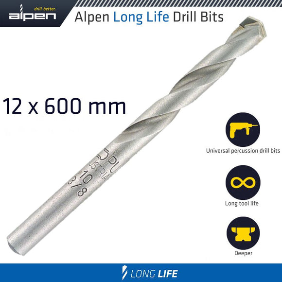 Image of a Alpen Masonry Drill Bit Long Life 12 X 600mm Pouch