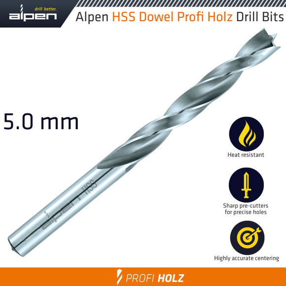 Image of a Alpen Wood Drill Bit Profi HSS 5mm