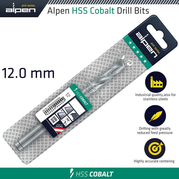 Image of a Alpen HSS Cobalt Drill Bit 12mm