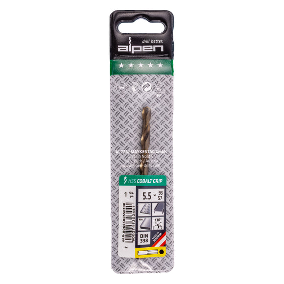 Image of a Alpen HSS Cobalt 5.5 Plw Grip 3-Sided