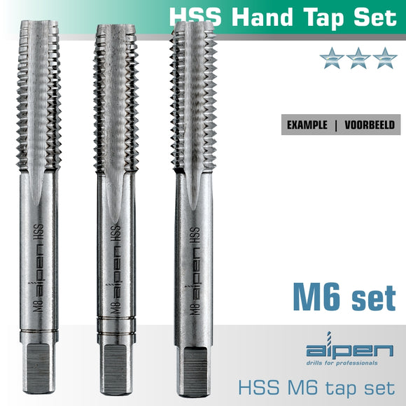 Image of a Alpen Hand Tap Set In Pouch M6 HSS 1.0mm Pitch