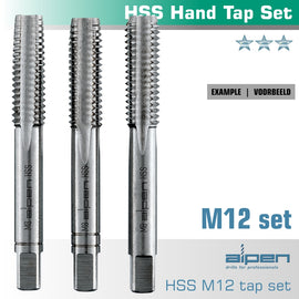 Image of a Alpen Hand Tap Set In Pouch M12 HSS 1.75mm Pitch