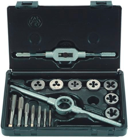 Image of a Alpen Tap & Die Set 16 Piece M3 - M12 HSS With Die Holder & Tap Wrench