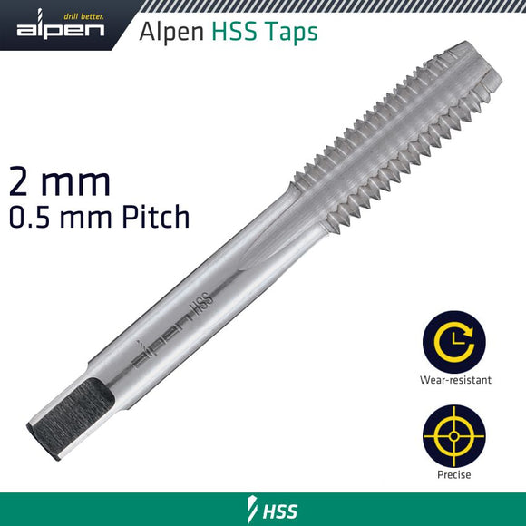 Image of a Alpen Tap 2mm HSS In Pouch 0.5mm Pitch
