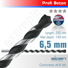 Image of a Alpen Concrete 6.5 X 200mm Profi Beton Drill Bit Masonry