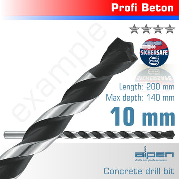 Image of a Alpen Concrete 10.0 X 200mm Profi Beton Drill Bit Masonry