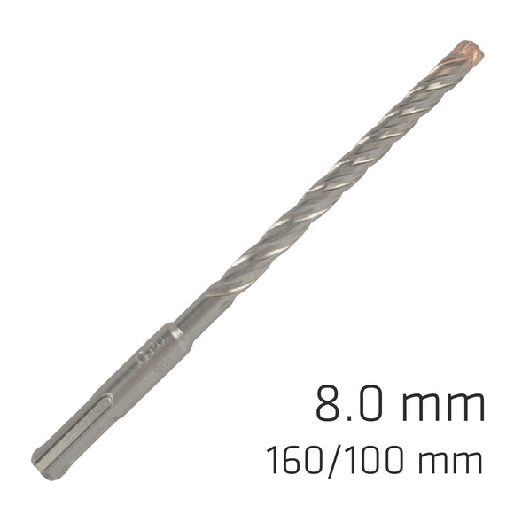 Image of a Alpen Force X 8.0 X 160/100 SDS-Plus Rebar Drill Bit X4 Cutting Edges - Bulk