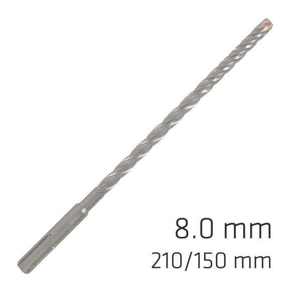 Image of a Alpen Force X 8.0 X 210/150 SDS-Plus Rebar Drill Bit X4 Cutting Edges - Bulk