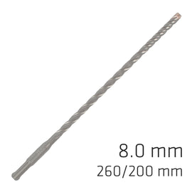 Image of a Alpen Force X 8.0 X 260/200 SDS-Plus Rebar Drill Bit X4 Cutting Edges - Bulk