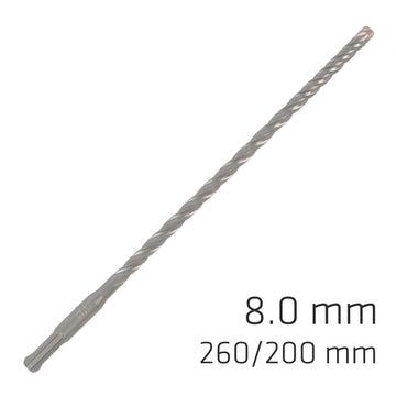 Image of a Alpen Force X 8.0 X 260/200 SDS-Plus Rebar Drill Bit X4 Cutting Edges - Bulk