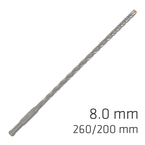 Image of a Alpen Force X 8.0 X 260/200 SDS-Plus Rebar Drill Bit X4 Cutting Edges - Bulk