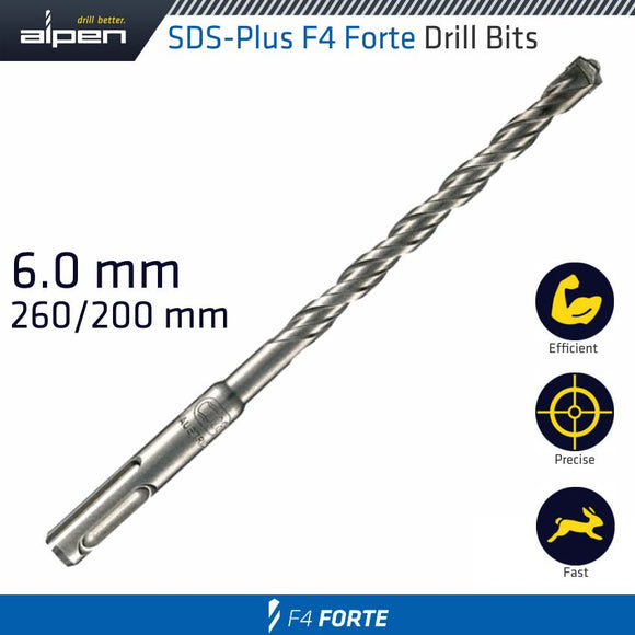 Image of a Alpen SDS Plus Bit 260 X 200mm 6mm Bulk