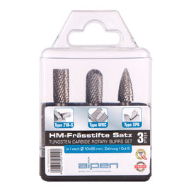 Image of a Alpen Tungsten Burr Set 3Piece